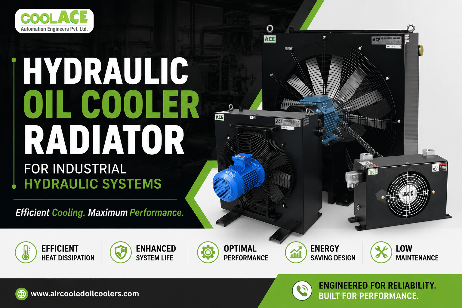 Hydraulic Oil Cooler Radiator for Industrial Hydraulic Systems | Coolace Automation Engineers